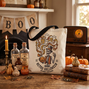 Retro-Halloween-Skelett-Gruseltrank Tasche