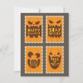 Retro Halloween Spooky Pumpkin Vintag Boo Crew Postkarte