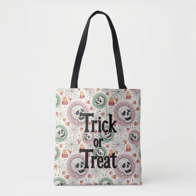 Retro Halloween Trick ou Treat Candy Sac fourre-to (Devant)