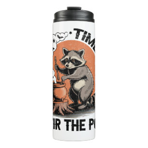 Retro Halloween Wild Zeit, um den Topf umzurühren Thermosbecher