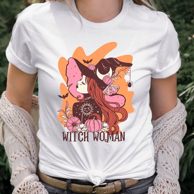Retro Halloween Witch Woman Tri-Blend Shirt (Von Creator hochgeladen)