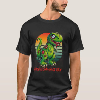Retro Halloween Zombiesaurs Dinosaur Trainer T Rex T-Shirt