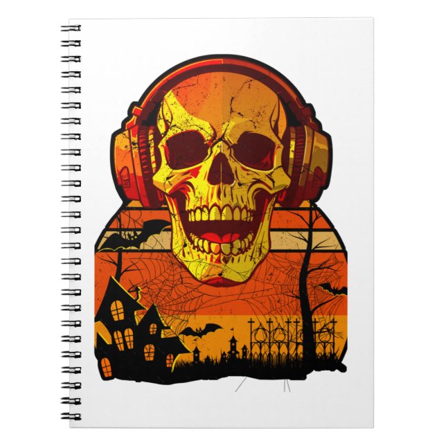 Retro Hallowen Skull Sticker Notizblock (Vorderseite)