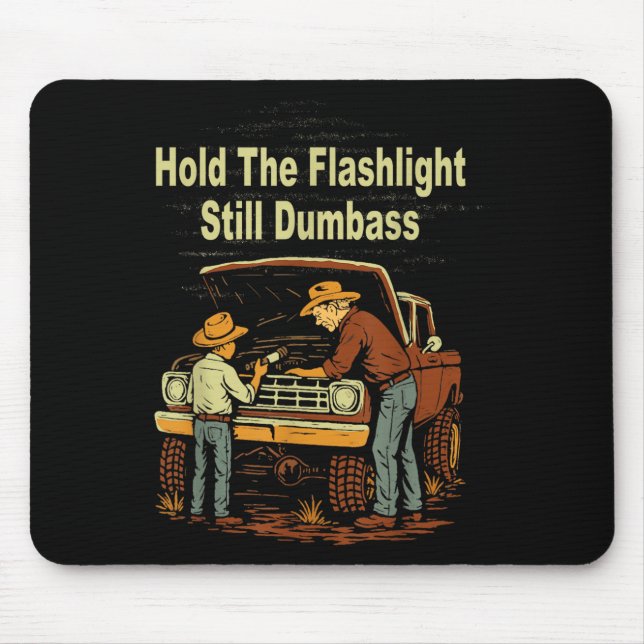 Retro halten Sie die Blitzleuchte still Dumb Auto  Mousepad (Vorne)