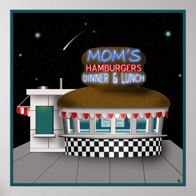 Retro Hamburger Stand Poster (Vorne)