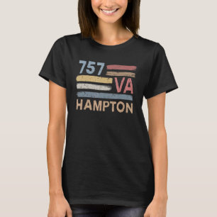Retro Hampton Area Code 757 Residenten Staat Jungf T-Shirt
