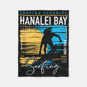 Retro Hanalei Y Kauai Nordküste Surfen Surf Haw Fleecedecke