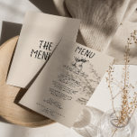 Retro Hand Drawn Champagne Brillen Quirky Wedding Menükarte<br><div class="desc">Ein buntes Retro funky modernes,  schwarz-weiß Hochzeitsmenü. Das elegante Template-Design aus cremigem,  milchigem Hintergrund und schwarzer handgeschriebener Typografie. Mit handgezogenen zwei Champagnergläsern. Ein perfekter und passender Rahmen für die ganze Suite.</div>