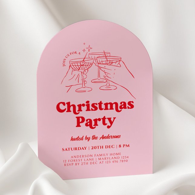 Retro Hand Drawn Christmas Party Invitation (Créateur téléchargé)