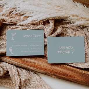 Retro Hand Drawn farbenfrohe Funky GlassensWedding RSVP Karte