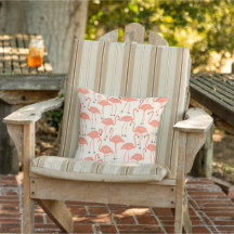 Retro Hand-Drawn Flamingo | Tropical Pattern Peach