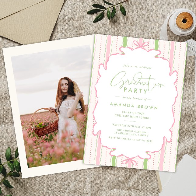 Retro Hand Drawn Grad Party 2026 Einladung (Von Creator hochgeladen)