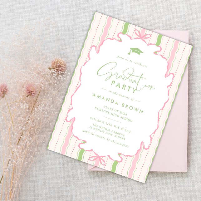 Retro Hand Drawn Grad Party 2026 Einladung (Von Creator hochgeladen)