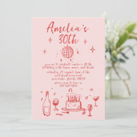 Retro Hand Drawn handschriftlich funky 30 Geburtst