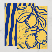 Retro Hand Drawn Handwritten Blue Italian Wedding