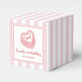 Retro Hand Drawn Valentine Girl First Birthday Geschenkschachtel