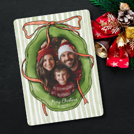 Retro Hand gezeichnet Frohe Weihnachtsfamilie Foto Einladung