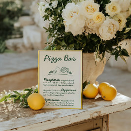 Retro Hand Gezeichnet Pizza Bar Wedding Tabletop S Einladung