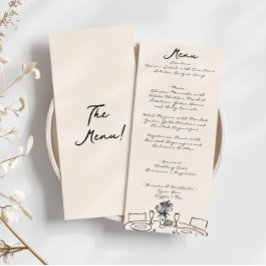 Retro Hand Gezeichnet Quirky Fun Wedding Menükarte