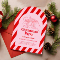 Retro Hand gezeichnete Weihnachtsfeier Party Einla