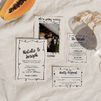 Retro Hand schrieb einzigartige moderne Frame Wedd