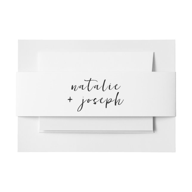 Retro Hand schrieb moderne kalligraphische Hochzei Einladungsbanderole (Vorderseite Beispiel)