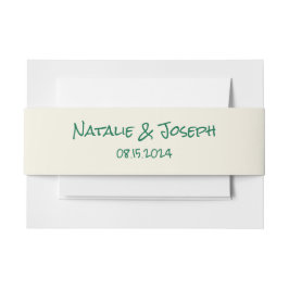 Retro Hand Written Green Modern Quirky Wedding Einladungsbanderole