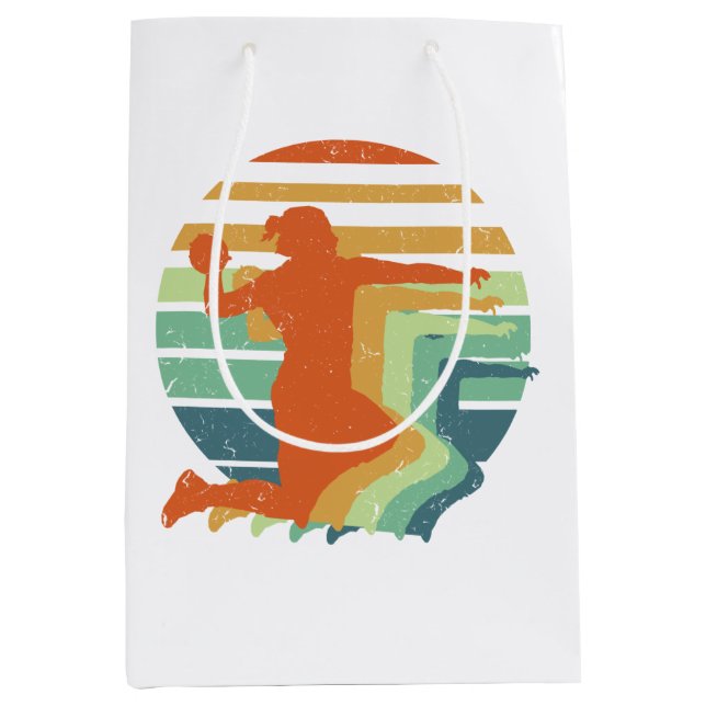 Retro Handball Sports - Handball Player Torwart Mittlere Geschenktüte (Vorderseite)
