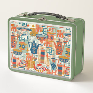 Retro-Handbemaltes Keramikdesign Metall Brotdose