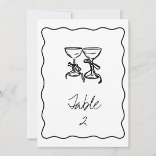 Retro-Handgeschriebene-Hochzeitstisch-Nummer Einladung