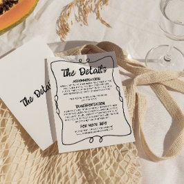 Retro handgeschriebene Rahmen Moderne Hochzeitsdet Begleitkarte