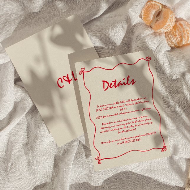 Retro handgeschriebene, schwarze Hochzeitsstimmung Begleitkarte (Von Creator hochgeladen)