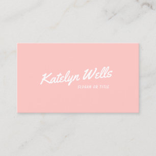 Retro handgeschriebene Typografie Light Coral Pink Visitenkarte