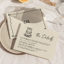 Retro handgeschriebene Whimsical Hand geschriebene RSVP Karte