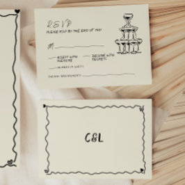 Retro handgeschriebene Whimsical Hand geschriebene RSVP Karte