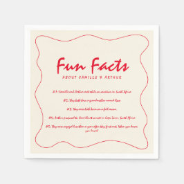Retro Handgeschriebene Whimsical Red Wedding Serviette