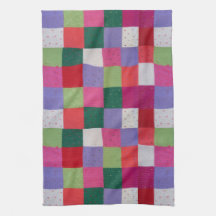 Retro handgestrickte bunte Patchwork-Quadrate 