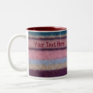 Retro handgestrickte farbige Streifen Spaß Zweifarbige Tasse