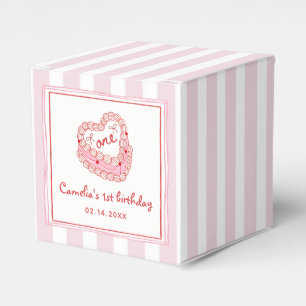 Retro Handgezeichnetes Valentins Mädchen Erster Ge Geschenkschachtel