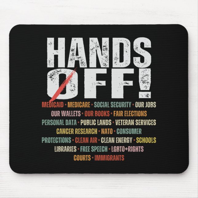 Retro Hands Off Protest Public Lands Medicare Part Mousepad (Vorne)