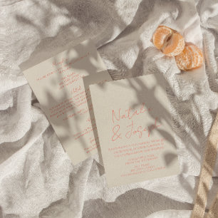 Retro-Handschrift-Whimsical-All-in-One-Hochzeit Einladung