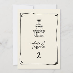 Retro-Handschriftliche-Hochzeitstisch-Nummer Einladung