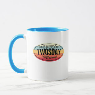 Retro Happy 2-22-22 Vintages Geschenk Tasse