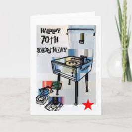 Retro Happy 70. Geburtstagkarte Karte