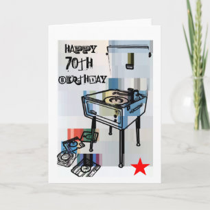 Retro Happy 70. Geburtstagkarte Karte