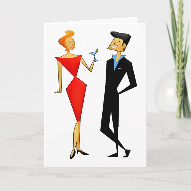 RETRO HAPPY BANTHDAY MARI CARTES FEMME (Devant)