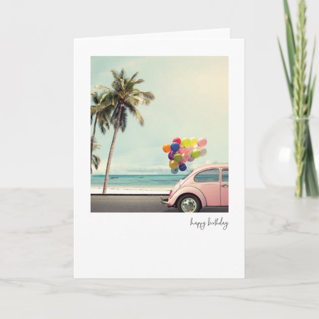 Retro Happy Birthday Card Dankeskarte (Vorderseite)