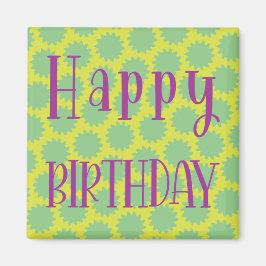 Retro Happy Birthday Magnet
