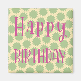 Retro Happy Birthday Magnet