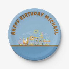 Retro Happy Birthday Michael Paper Plate Pappteller